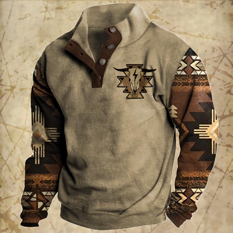 Vintage Men's Hoodies Autumn Long Sleeved Street Button Pullover Oversized Clothing for Men Sweatshirt Fashion Casual Hoodie