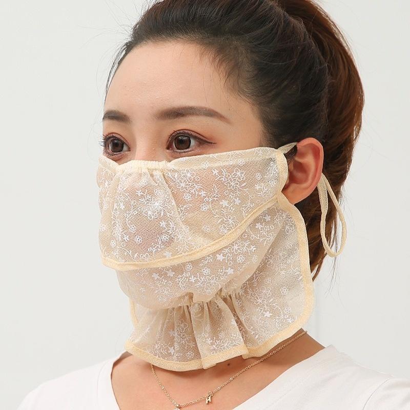 Anti-Uv Sunscreen Mask Breathable Ear Cord Face Cover Scarf Hanging Ear Dust-Proof Scarves Mask Summer Dust-Proof Veil