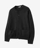 Vtwo Weicher Runder Basic-Strickjacke (Schwarz)