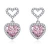 Diamond Earrings for Women High Carbon Diamond Simulation Yellow Diamond 8 * 8 Heart Earrings Jewelry for Her Birthday Christmas Gift