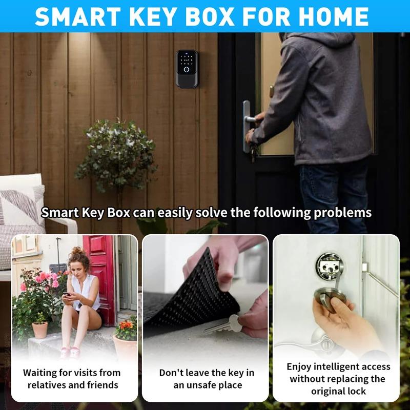 Tuya Smart Key Box Serratura Wireless Scatola Chiavi Elettronica Impermeabile IP65 Sblocco Impronta Digitale/ Password/ Carta/ Impronta Digitale/ Chiave/ App