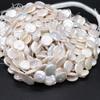 1String, White Baroque Pearls, Button Shape Natural Pearls Beads, 15-16mm, for DIY Necklaces Bracelets Accessories, Jewelry Making Gift 36cm