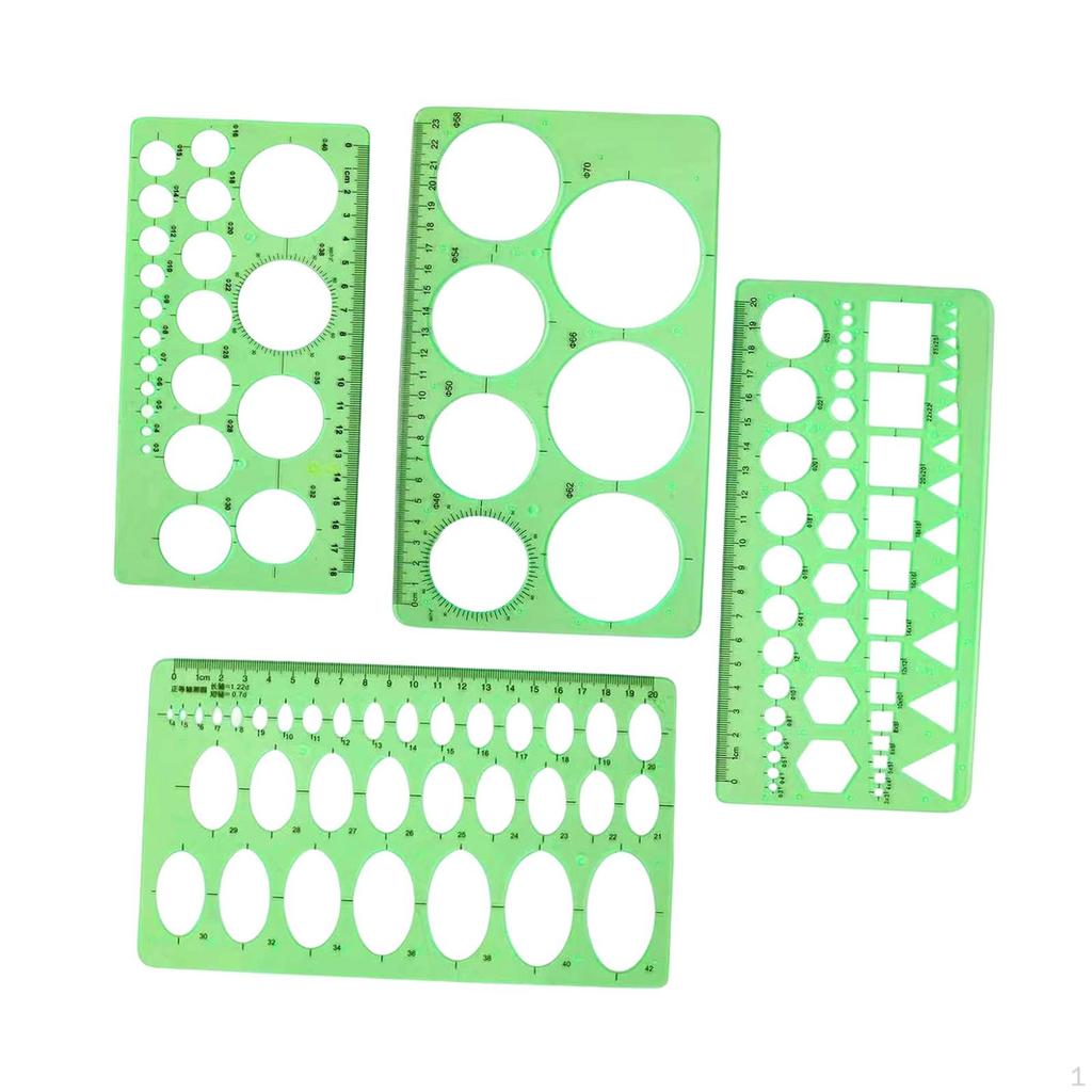 Geometric Drawings Templates Geometry Ruler Measuring Tools Template Circle Shape Stencil