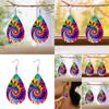 Fashion Colored Pattern Water Droplet Shaped Acrylic Earrings For Men And Women
