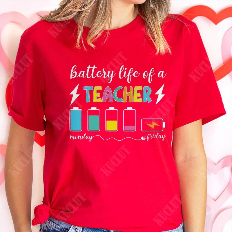 

Female Lady Short Sleeve Tops Harajuku Fashion Teacher Print T Shirt Women Summer Fashion Tshirt 3XL