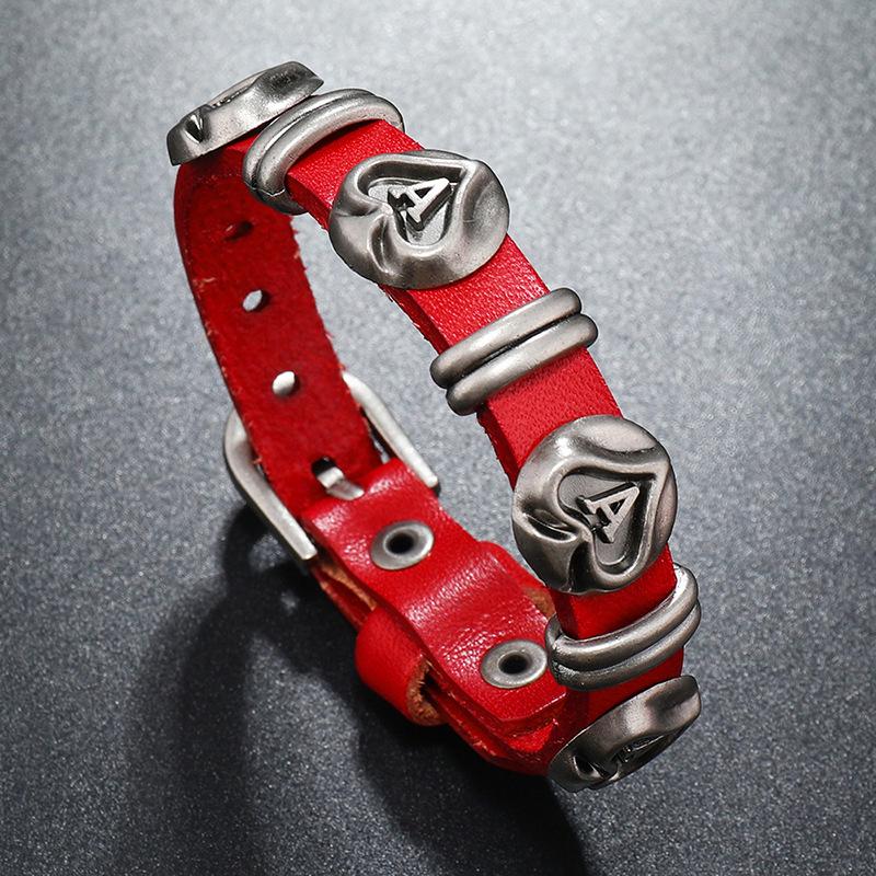 Unisex Vintage Punk Rock Star Cowhide Bracelet