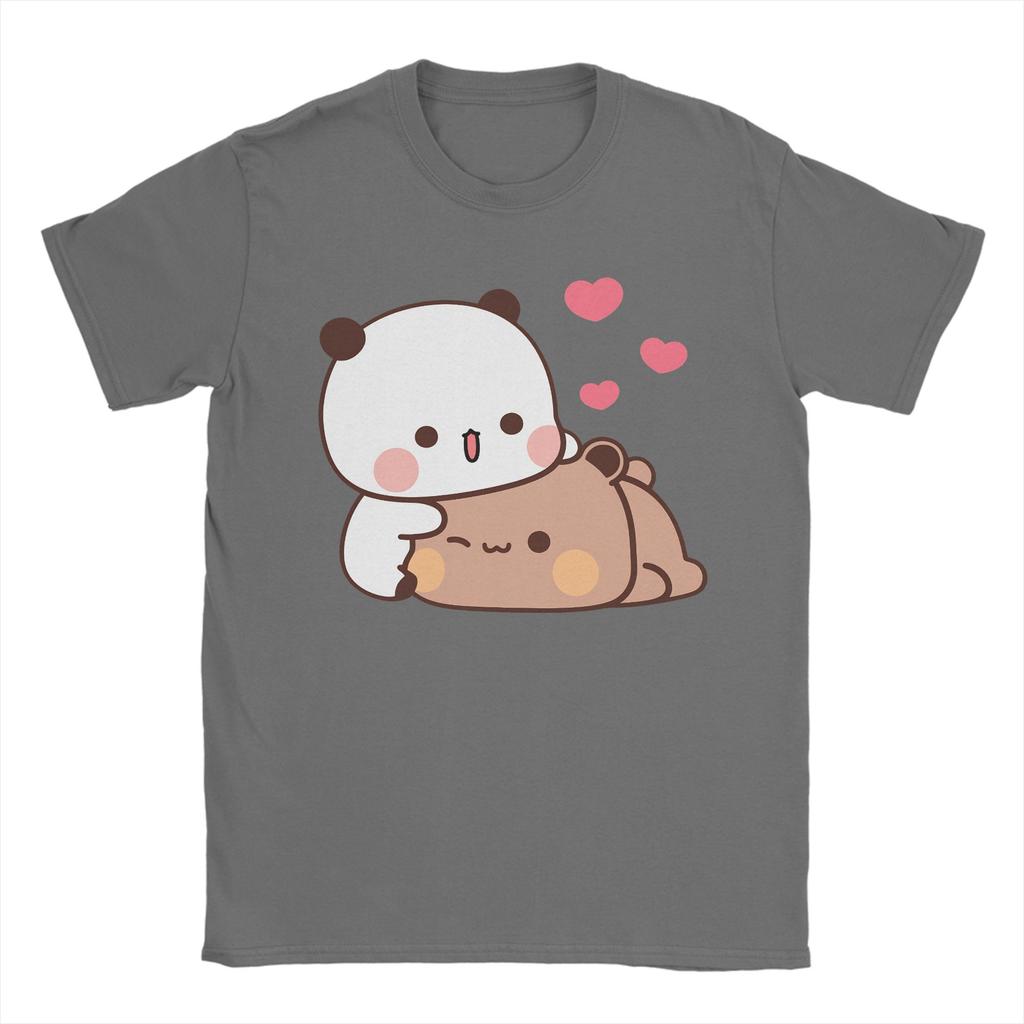 Panda Bear Bubu and Dudu TShirt for Men  Humor Cotton Tee Shirt Round Neck Short Sleeve T Shirts 4XL 5XL Tops
