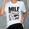 Funny Cat Mom Shirt Cute Graphic Tees MILF Man I Love Felines Women T-Shirt Casual Short Sleeve Cat Lover Cotton T-Shirt Tops