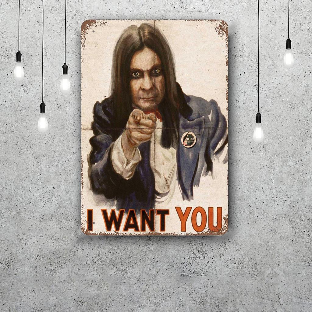 Ozzy osbourne Dekorationsposter Vintage Blechschild Metallschild Dekorative Plakette für Pub Bar Man Cave Club Wanddekoration