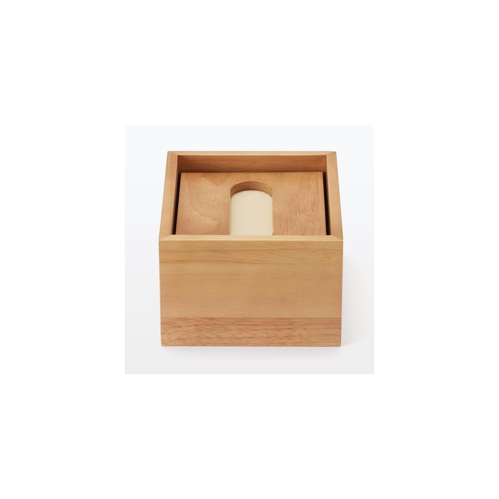 MUJI Wooden Tissue Box for Tabletop Use MAC71A3A (Clothing Case, Storage Case, Storage Box)