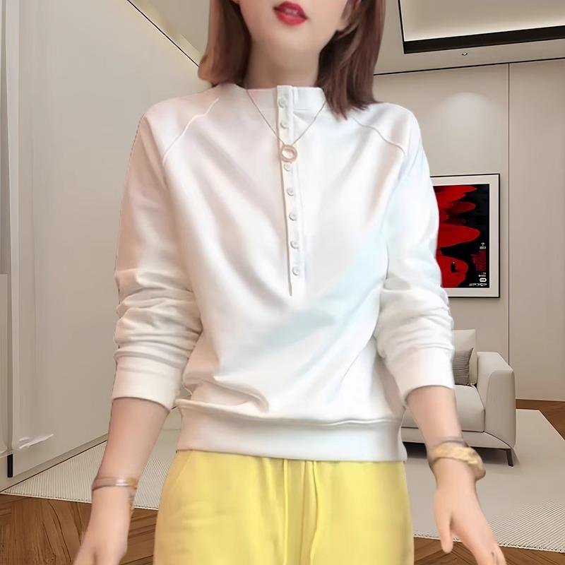 Women s High-End White Drop Shoulder Hoodie - Autumn/Winter 2025 Fashion Chic Loose Fit M