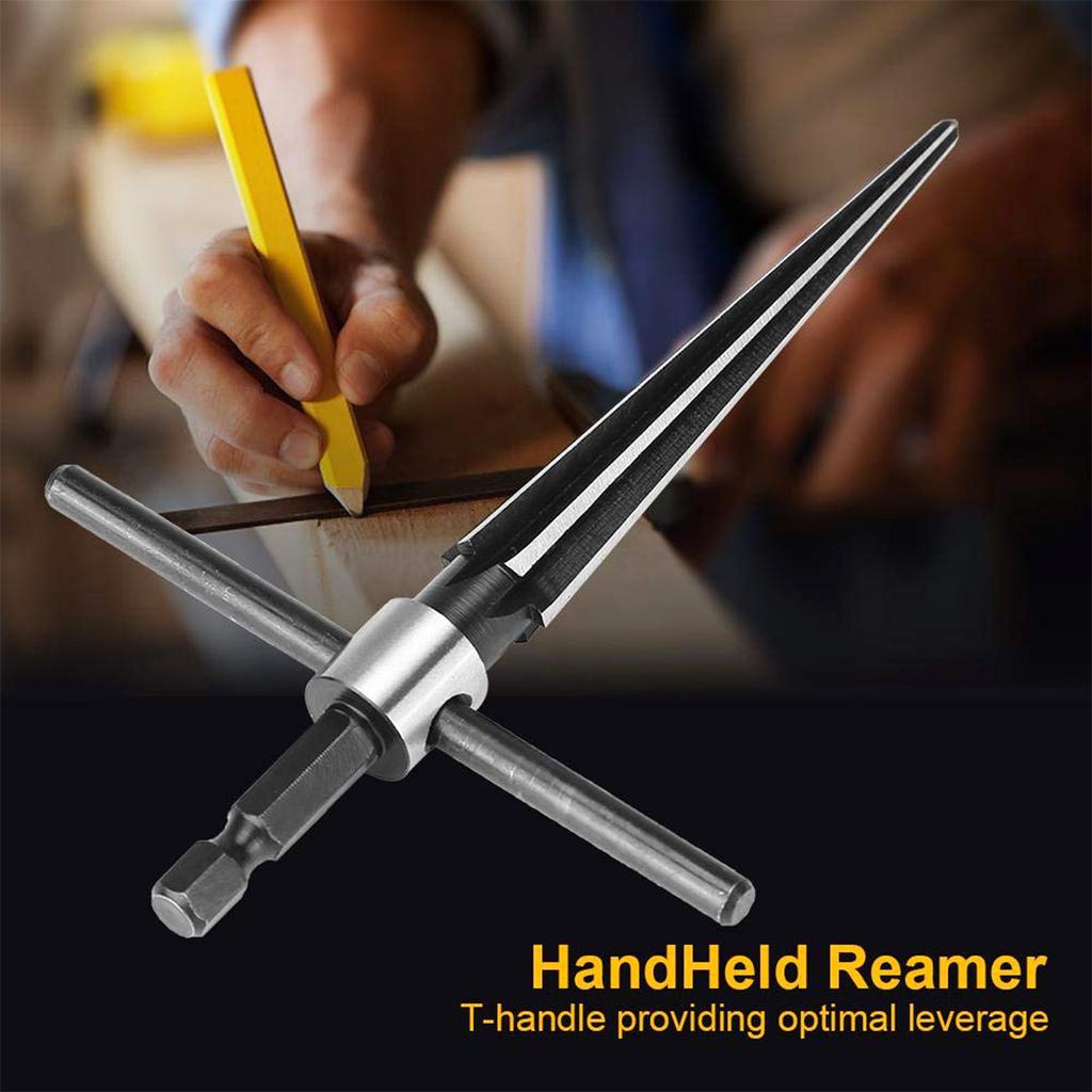 Tapered Hex Reamer,Tapered Reamer,T Handle Taper Reamer, Reamer Tool, Bridge Pin Hole Handheld T Shape Hand Reamer