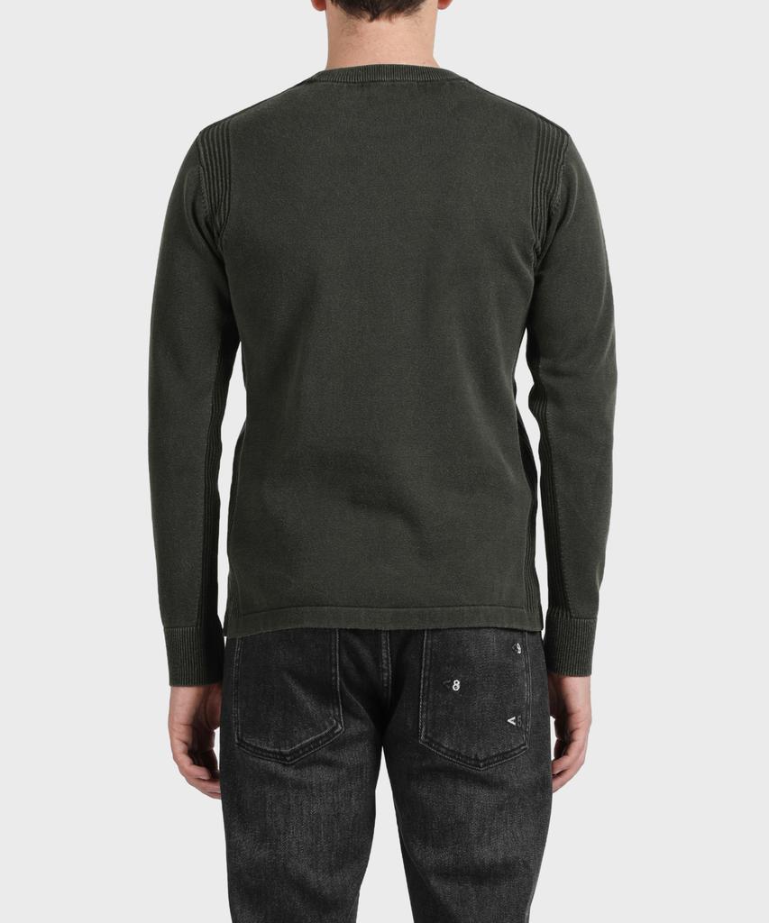PANICALE Khaki Ribbed Crew Neck Knit