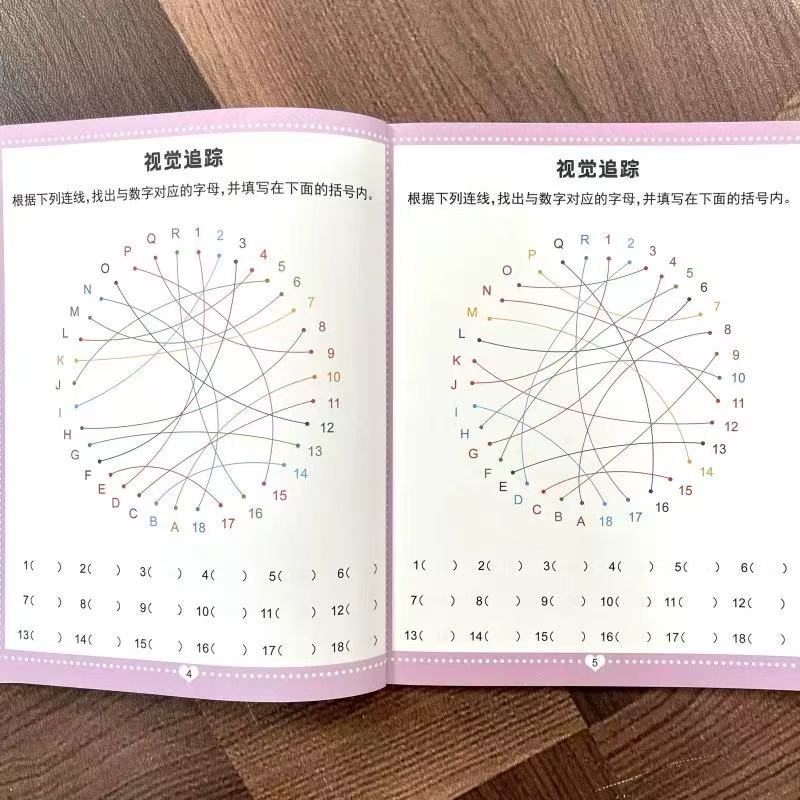 Preschool Visual Perception Activity Book, 46 Pages Magic Letter & Number Tracking Maze, Early Learning Brain Toy