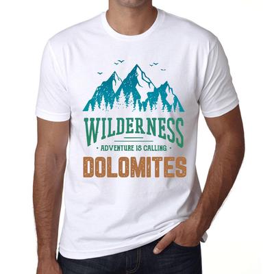 Uomo Grafico T-shirt Grafica T-shirt Wilderness DOLOMITI Bianco