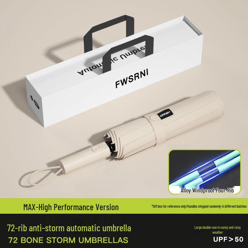 Dual-Use Sunscreen Umbrella: 144-Rib Folding Automatic Umbrella for Men and Women