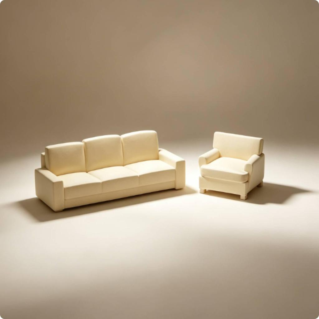 1/64 Scale Sofa Set Photography Props Exquisite Workmanship
