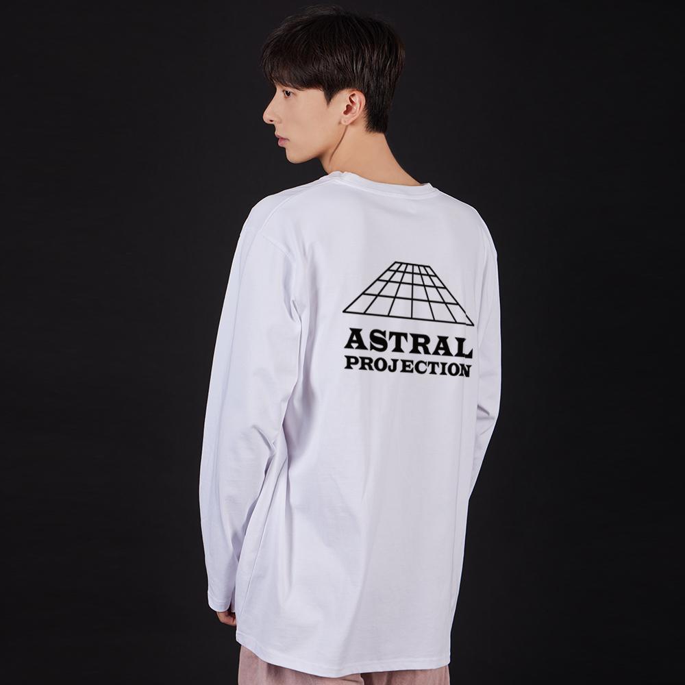 ASTRAL PROJECTION Signature Logo Oversized Long Sleeve T-Shirt_White
