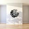 Alien on the Moon Metal Wall Art Sci Fi Silhouette Sculpture Gift for Home Decor