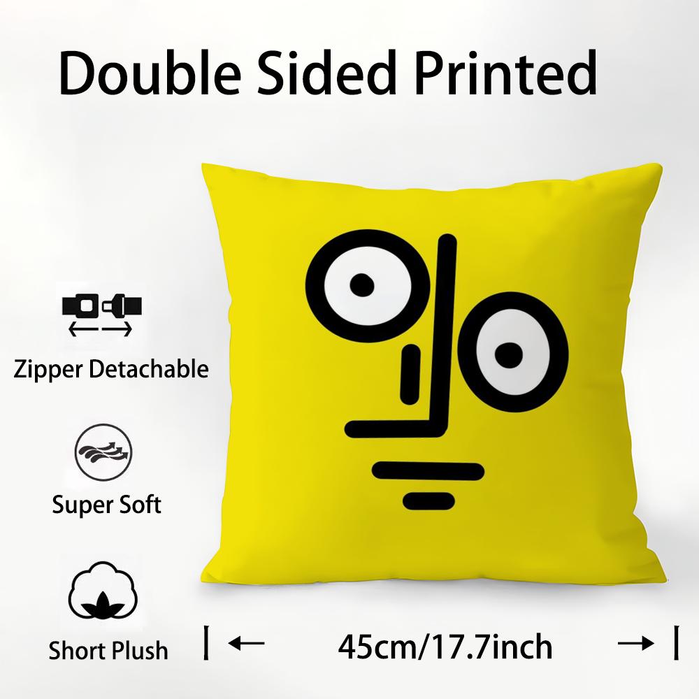 Aesthetic Art J-Jean-Jullien Pillow Case Plush Fabric Soft Double Sided Print Sofa Cushion Cover Throw Pillow Covers