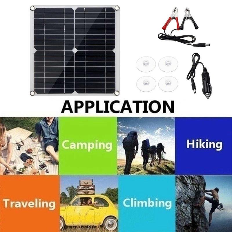 12W Solar Panel 5V/12V/18V USB Charger for Outdoor Hiking & Camping - Portable Phone Power Bank