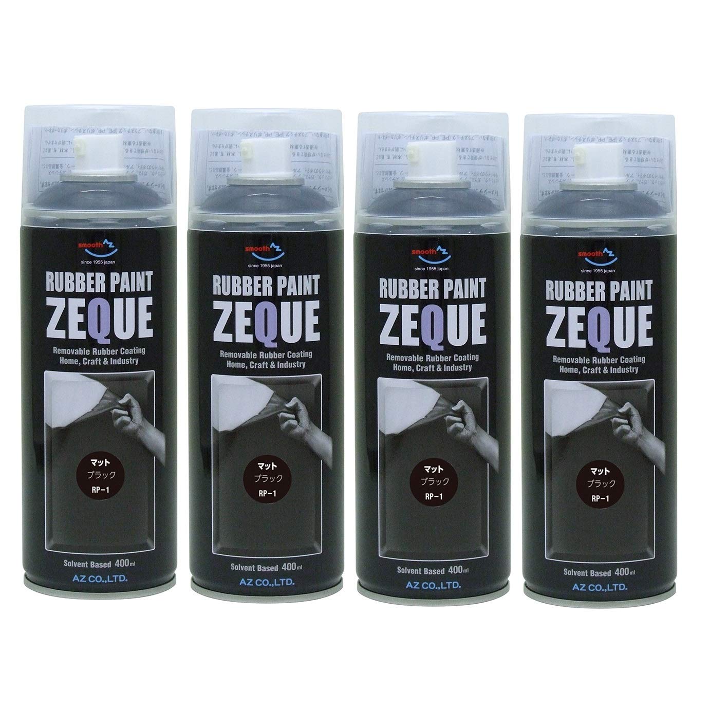 

AZ Zeque SE286 Rubber , -Based, RP-1 Matte Black, 13.5 fl oz (400 ml, RP010) x 4 Cans 400 ml чорний