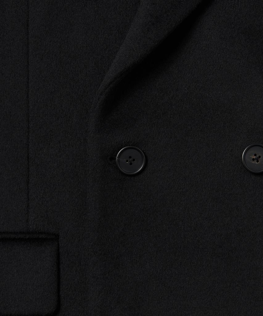 Musinsa Standard Cashmere Blend Daddy Shoulder Double Long Coat [Black]