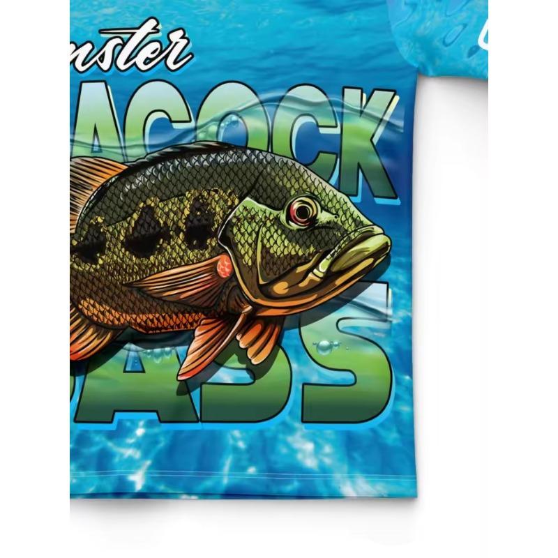 Men's Round Neck Long Sleeves Full Body Fish Pattern Moisture Absorption Quick-Drying Fishing Hiking Bicycles Sports 3D T-Shirts