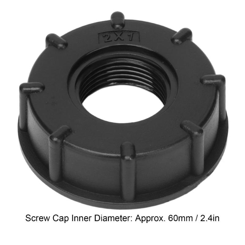 3 Peças Conector de Tanque IBC Rosca Grossa Adaptador de Dreno de Mangueira Acessório de Plástico 60mm Diâmetro InternoG1