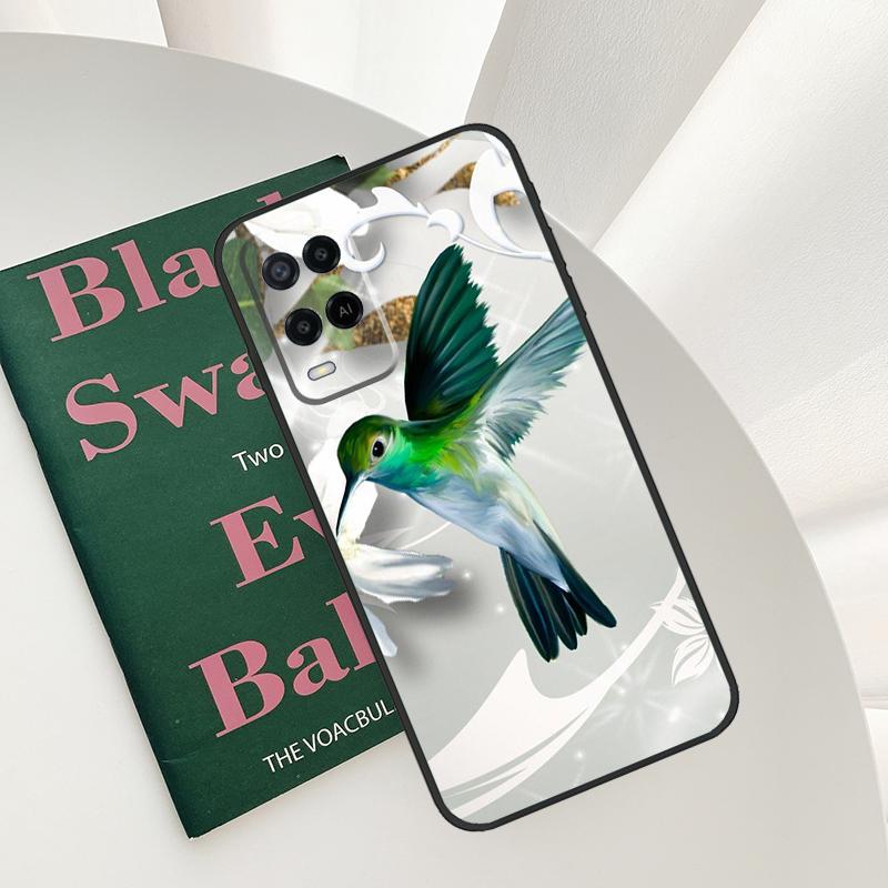 Cute Hummingbird Case For Oppo A58 A78 A98 A15 A16 A17 A52 A72 A76 A96 A54 A74 A94 A57 A77 A54S A57S Cover