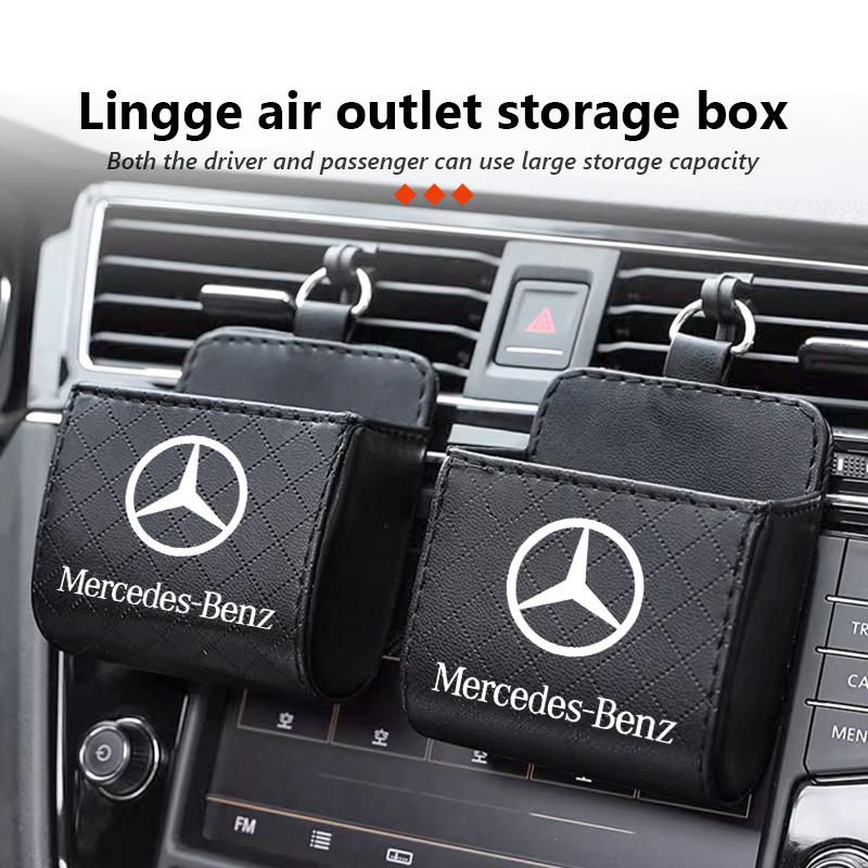 AABGX1 For Benz Car Air Outlet Hanging Organizer Mesh Bag Square Storage Box Accessories Exclusive AMG W124 W203 W204 SPRINTER V CLASS