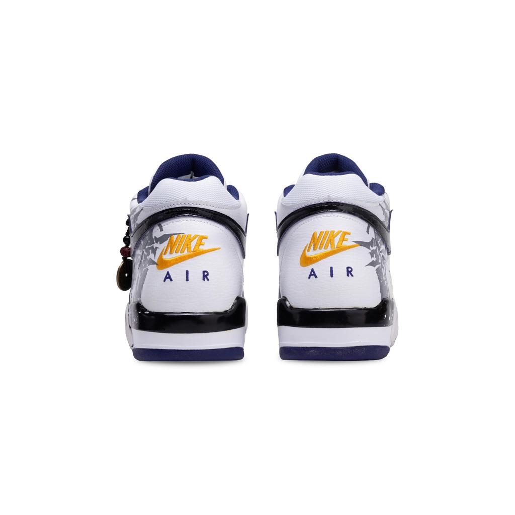Nike Flight Legacy Long Yin Mid Top Vintage Basketball Shoes Men's Black White Gray BQ4212-102(Team691-)