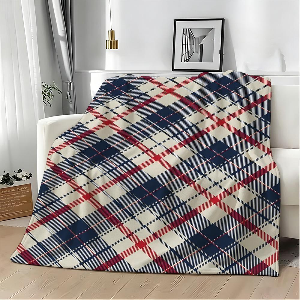 Retro Seamless Pattern Throw Lightweight 240G Flannel Blanket Soft Skin-Friendly For Summer Cooling