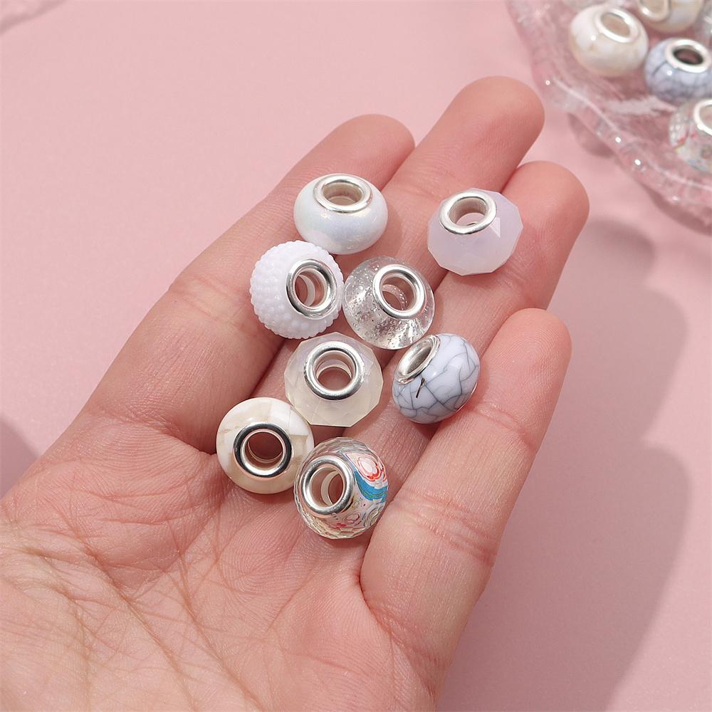 30/50/100pcs large hole bead 14mm European pen bead bracelet jewelry making interval bead pendant operation Christmas bead pen lamp handicraft DIY