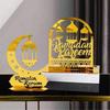 Ramadan Kareem Acrylic Ornaments Gold Moon Star Lantern Eid Mubarak Decorations C