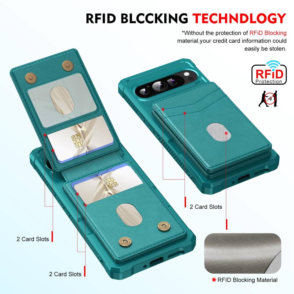 Detachable Wallet Case for Google Pixel 10 9 Pro XL 8 7 Pro 9A 8A 7A, Magnetic Wireless Charging, Shockproof Flip Card Holder