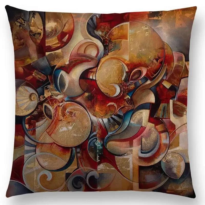 Nowy d Nadruk Wspaniały Abstrakcyjny Obraz Sztuki Tajemniczy Wir Geometria Rzeźba Poszewka na Poduszkę Samochodową Sofę Narzuta