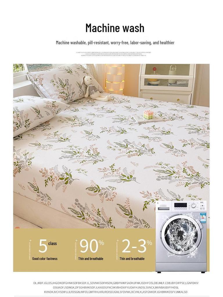 100% Cotton Fitted Sheet: Soft, Printed, Moisture-Wicking, Sweat-Absorbing, Anti-Static Mattress Protector