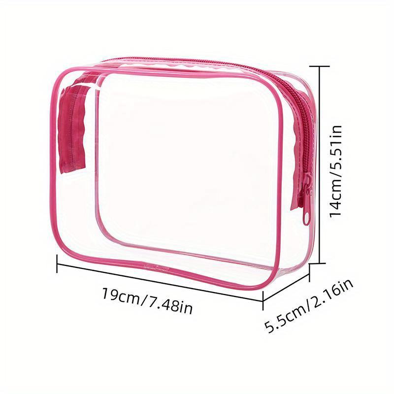 Clear Makeup Bag With Zippers Transparent Makeup Organizer Cosmetic Makeup Bags For Vacation Business Trip Airport Bathroom