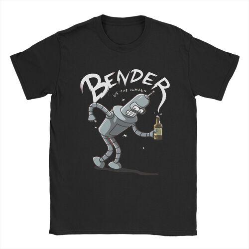 2025 Mode Lässig Bender Futuramas T-Shirt Damen Herren Rundhals Kurzarm T-Shirt Kleidung Baumwolle Männlich Sommer Tops Schwarzes T-Shirt