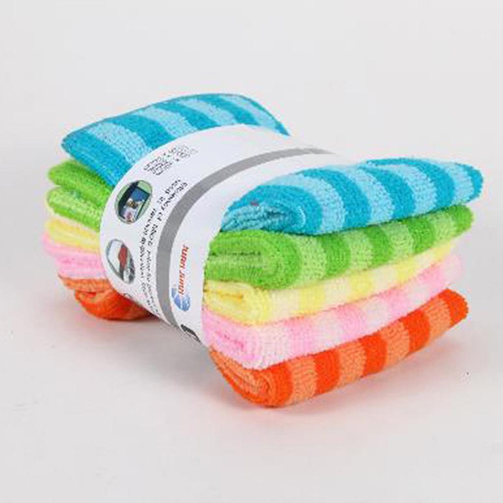 Çizgili Yağsız Çok Amaçlı Bez Mikrofiber Tembel Bulaşık Yıkama Yüz Temizleme Bulaşık Yıkama Bezi 30 X 30cm Araba Mutfak Ev İçin