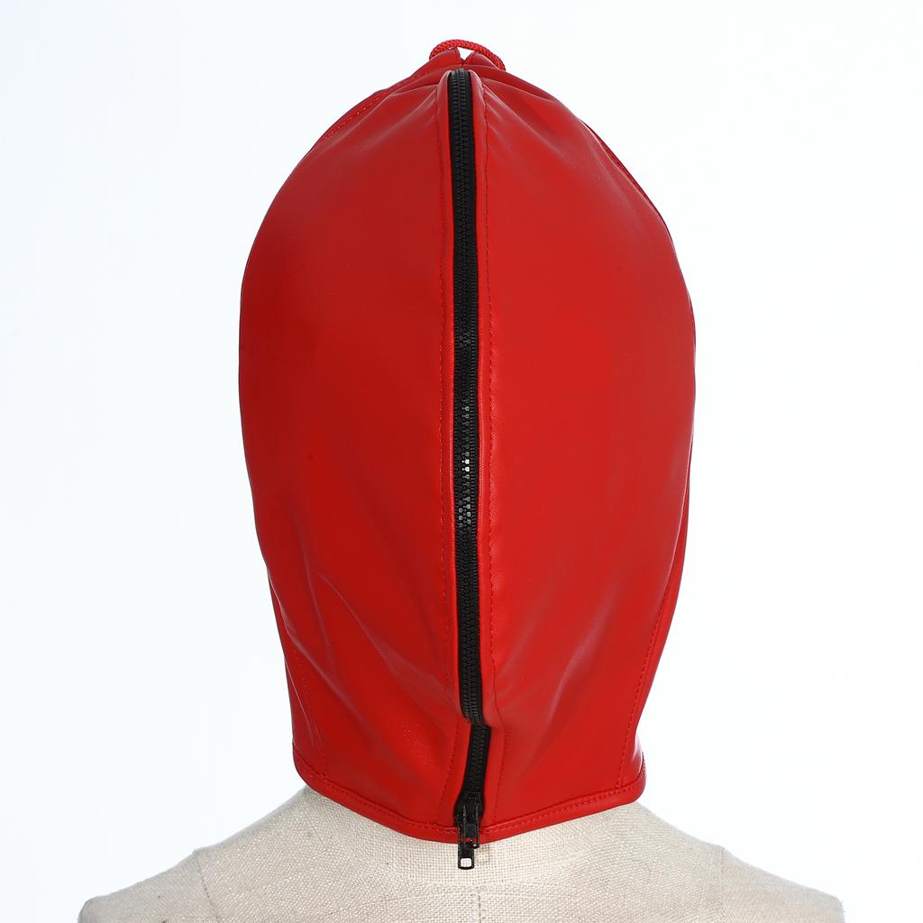 Máscara de Bondage de Cuero Ajustable para Hombres y Mujeres: Sudadera con Cremallera Completa y Capucha con Cierre de Cordones para Cosplay Gótico y Club