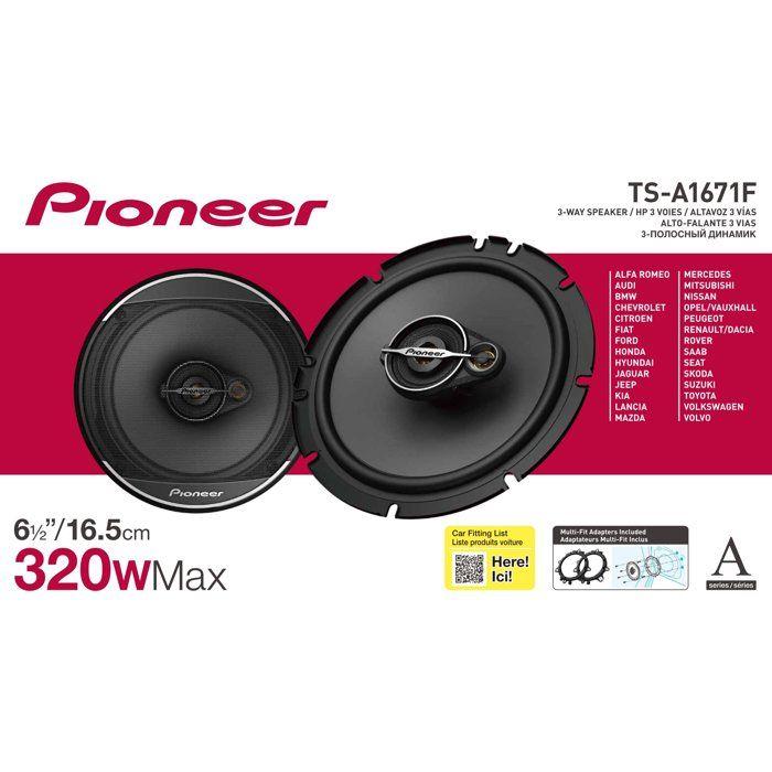 Haut‑parleurs voiture coaxiaux 3 voies - PIONEER - TS-A1671F - 16,5 cm - Etrier de fixation - 320 W max
