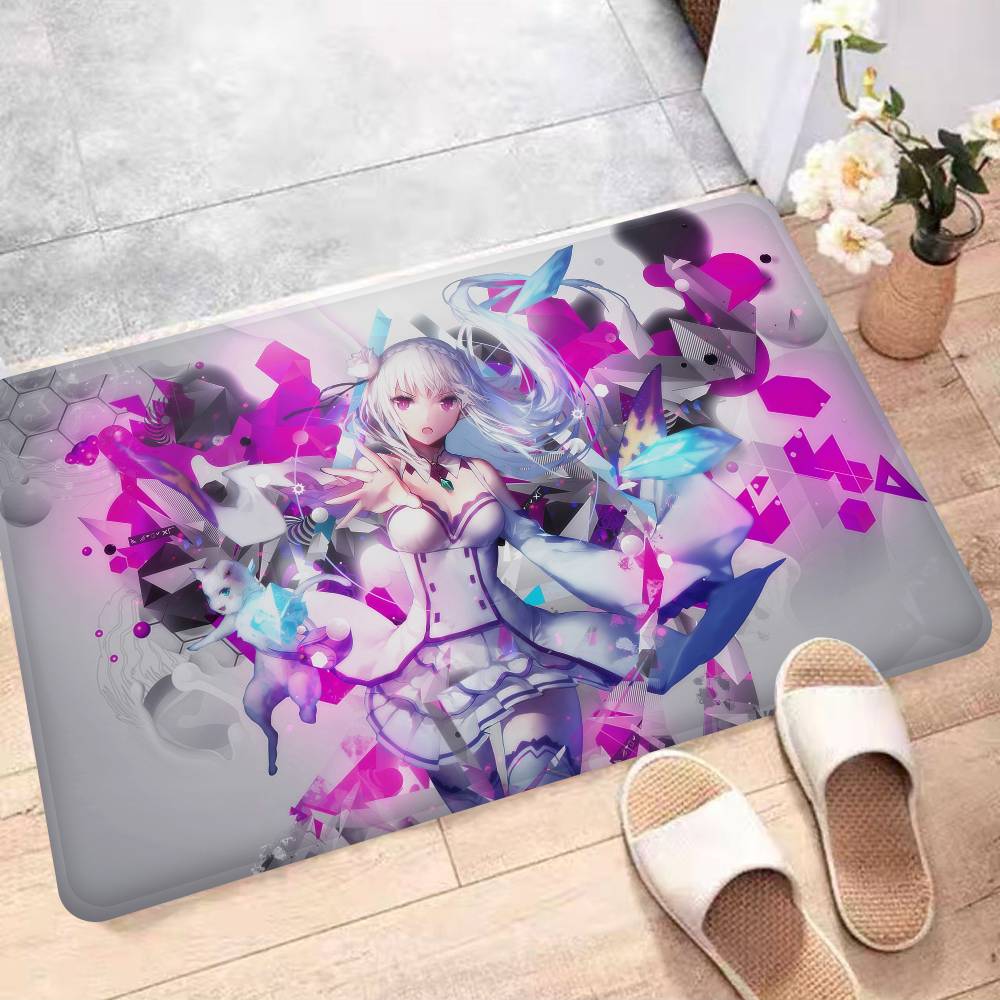 Anime RE ZERO Kitchen Mat Kids Room Bedroom Decoration Balcony Anti-Slip Doormat Living Room Alfombra