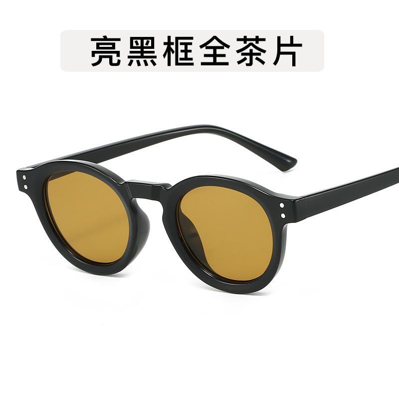 Korean Style Sunglasses Woman Rivets Decoration Round Shape Men Sun Glasses Vacation Travelling Women Sunglasses