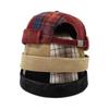 Modische Vintage Schirmlose Docker-Kappe Gewaschen Aufgeschlagene Kuppelhut Verstellbare Baumwolle Melonen-Beanie-Mütze Streetwear
