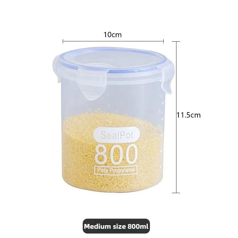 4 Stück Versiegelte Aufbewahrungsbox Transparent Küche Lebensmittel Getreide Organizer Vorratsbehälter Kunststoff Große Kapazität Feuchtigkeitsdicht Versiegelte Gläser