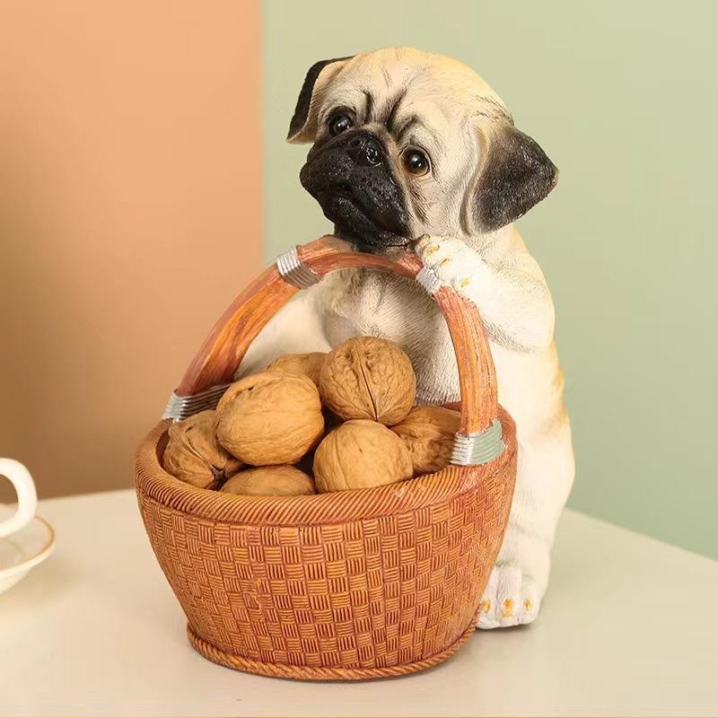 Dog Candy Basket Porch Key Storage Box Living Room End Table Decoration Front Desk Chocolate Storage Accessories