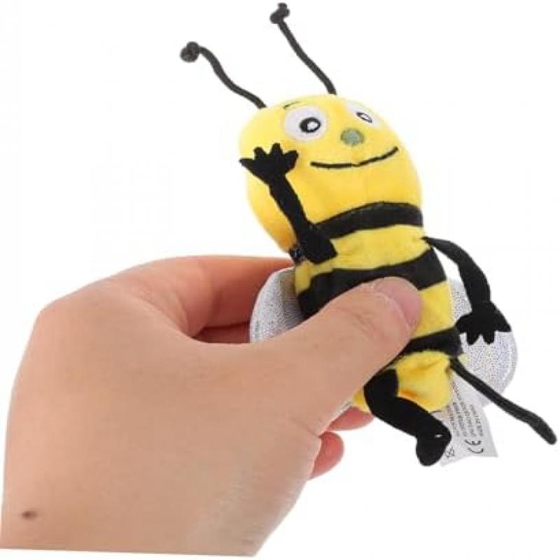 BESTonZON Weiche Bienen Handpuppe Für Kinder Stofftier Fingerpuppe Aus Plüschigem Material Pädagogisches Puppenspielzeug