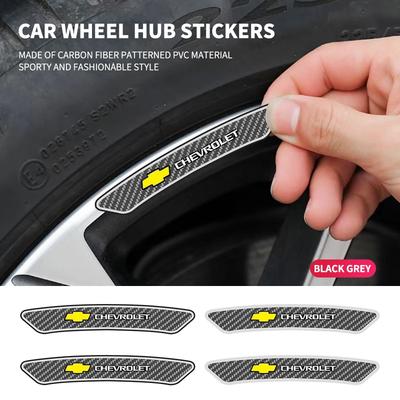 4Pcs Car Wheel Hub Rim Stickers Auto Decor Decals Carbon Fiber Sticker For Cruze Captiva Sail Corsa Aveo Accessories